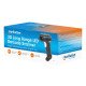 Manhattan Scanner de codes-barres LED 2D longue portée, USB, profondeur de lecture 450 mm, luminosité ambiante max. 100 000 lux, compatible codes 1D et 2D, câble RJ45 vers USB-A 1,8 m, noir, garantie 3 ans