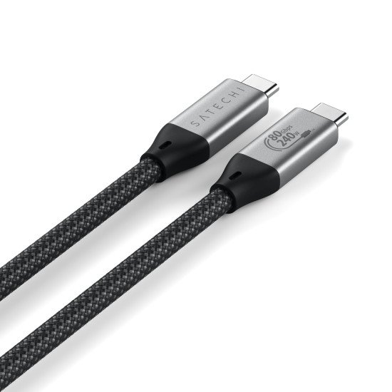 Satechi USB4 V2 Pro Cable câble USB USB4 Gen 4x2 1,2 m USB C Argent, Noir