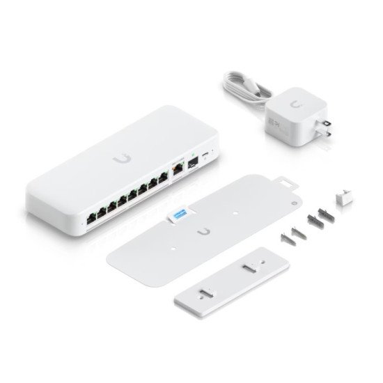 Ubiquiti UniFi Flex 2.5G Géré L2 2.5G Ethernet (100/1000/2500) Connexion Ethernet POE Montage sur le bureau ou sur le mur Blanc