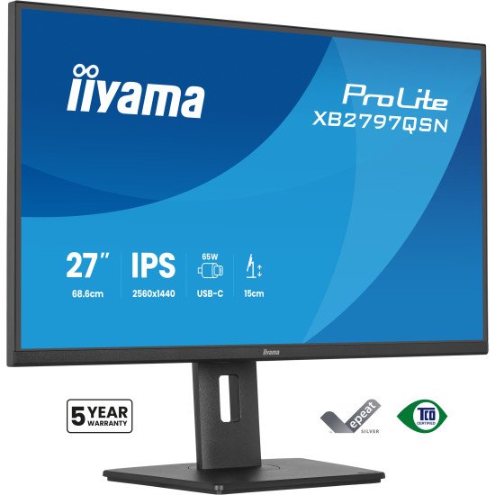iiyama ProLite XB2797QSN-B1 écran PC 68,6 cm (27") 2560 x 1440 pixels Quad HD LCD Noir