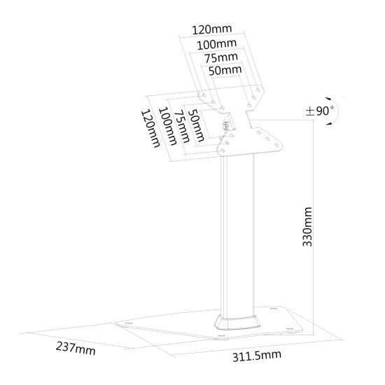 Newstar FPMA-D1500SILVER socle d'écrans plats 32"