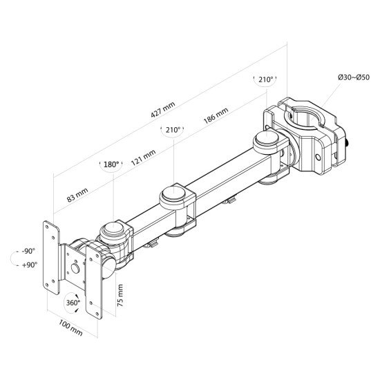 Newstar FPMA-WP300BLACK support d'écran plat pour bureau 30"