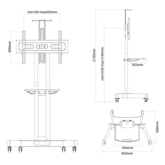 Newstar Meuble sur roulettes pour écrans plat