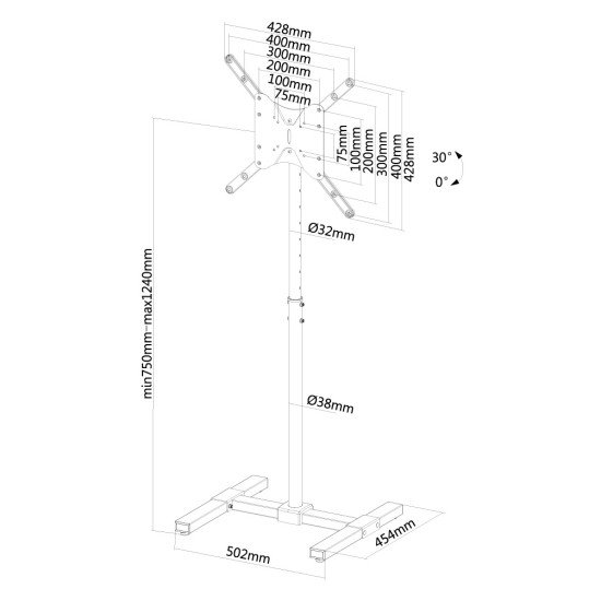 Newstar NS-FS100BLACK Meuble pour écrans plat