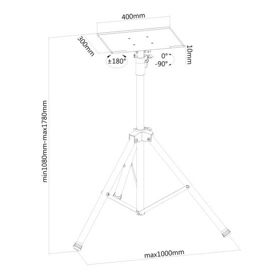 Newstar Support au sol pour Portable, Videoprojecteur & Écran Plat