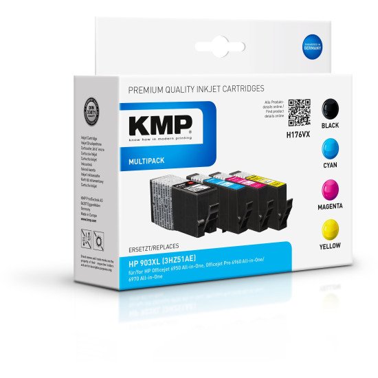 KMP H176VX cartouche d'encre 4 pièce(s) Compatible Rendement extra (super) élevé Noir, Cyan, Magenta, Jaune