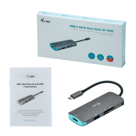 i-tec Metal USB-C Nano Dock 4K HDMI + Power Delivery 60 W