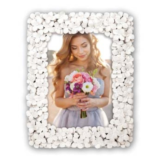 ZEP Blumen Cadre pour une seule photo Blanc