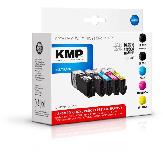 KMP 1576,0255 cartouche d'encre 4 pièce(s) Compatible Rendement extra (super) élevé Noir, Cyan, Magenta, Jaune