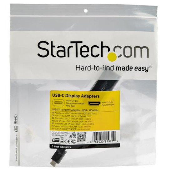 StarTech.com Adaptateur USB Type-C vers HDMI 4K 60 Hz avec HDR