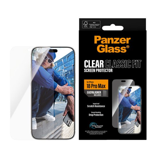 PanzerGlass ® Screen Protector iPhone 18 Pro Max | Classic fit w. EasyAligner Protection d'écran transparent 1 pièce(s)