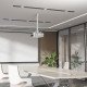 Manhattan Support de projecteur plafond, universel, Bras articulé, hauteur 745–1145 mm, charge max. 35 kg, blanc, rotation 360°, inclinaison ±20°, pivot ±8°
