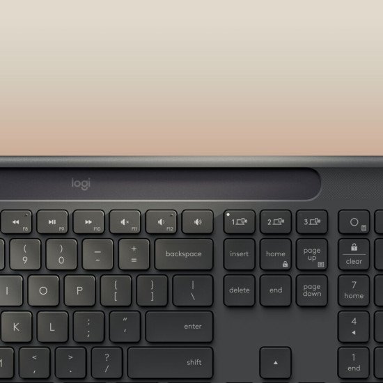Logitech Signature Slim Solar+ K980 clavier Universel RF sans fil + Bluetooth QWERTY Italien Graphite