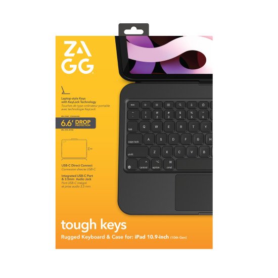 ZAGG Tough Keys QWERTY Anglais USB Type-C Noir ZAGG Tough Keys QWERTY Anglais USB Type-C Noir