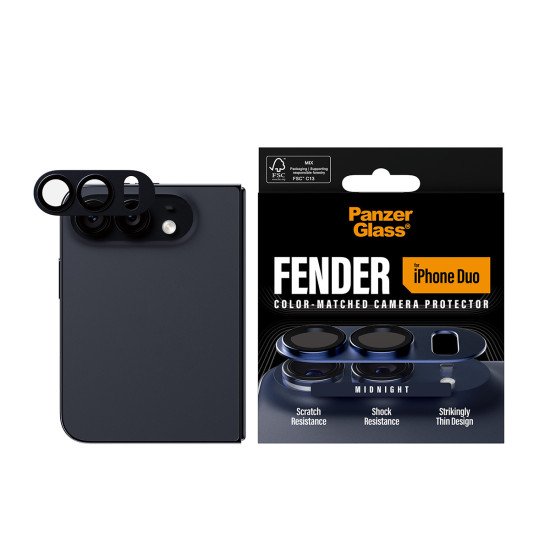PanzerGlass ® Fender Camera Lens Protector Midnight iPhone Duo Protection d'écran transparent Apple 1 pièce(s)