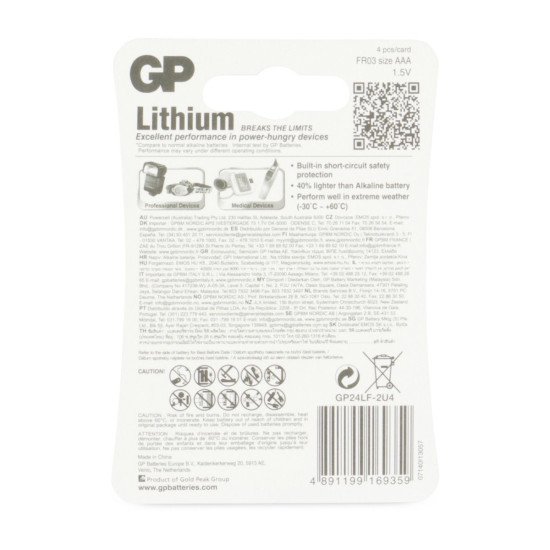 GP Batteries Lithium Primary AAA Batterie à usage unique Alcaline