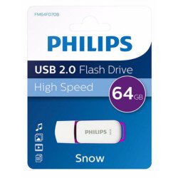Philips FM64FD70B lecteur USB flash 64 Go USB Type-A 2.0 Violet, Blanc