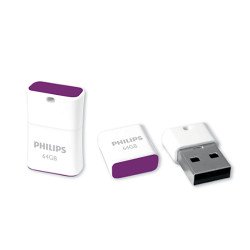 Philips FM64FD85B/00 lecteur USB flash 64 Go USB Type-A 2.0 Violet, Blanc