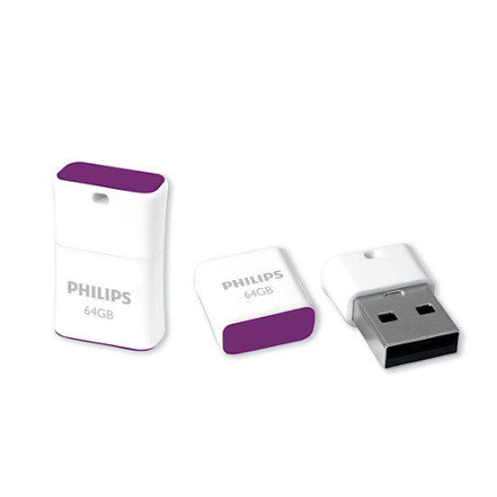 Philips FM64FD85B/00 lecteur USB flash 64 Go USB Type-A 2.0 Violet, Blanc