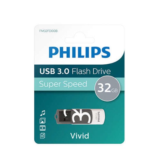 Philips FM32FD00B lecteur USB flash 32 Go USB Type-A 3.2 Gen 1 (3.1 Gen 1) Noir, Blanc