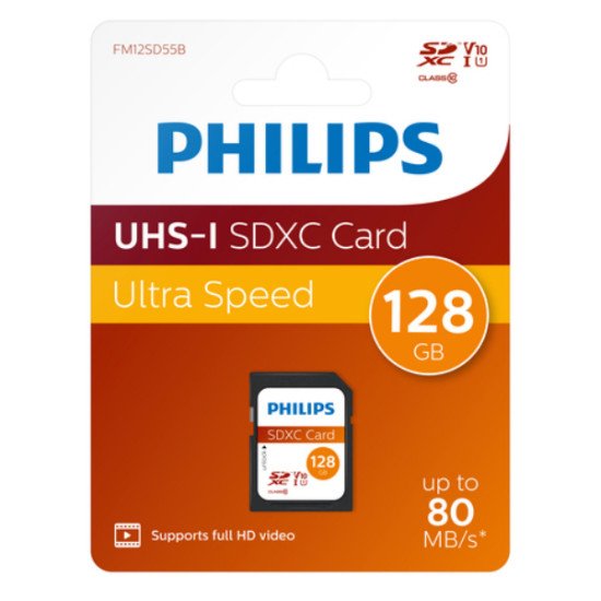 Philips FM12SD55B/00 mémoire flash 128 Go SDXC UHS-I Classe 10