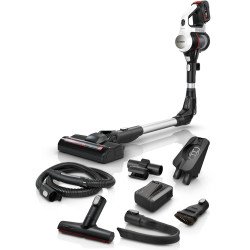 Bosch BSS715CARP aspirateur balai et balai électrique Batterie Sec Sans sac 0,3 L Noir, Argent, Blanc 5 Ah