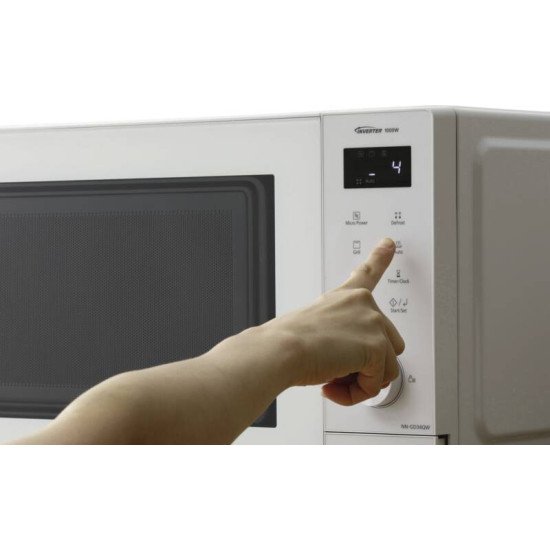 Panasonic NN-GD34QWEPG micro-onde Gris, Blanc Micro-ondes grill Comptoir 23 L 1000 W