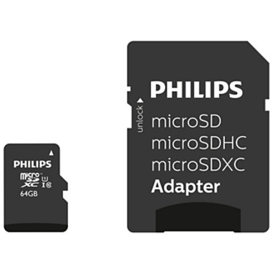 Philips FM64MP45B/00 mémoire flash 64 Go MicroSDXC UHS-I Classe 10