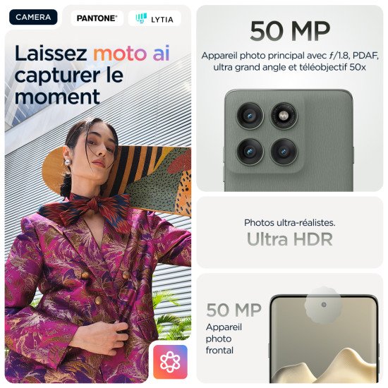 Motorola edge 60 pro 16,9 cm (6.67") Double SIM Android 15 5G USB Type-C 12 Go 512 Go 6000 mAh Gris