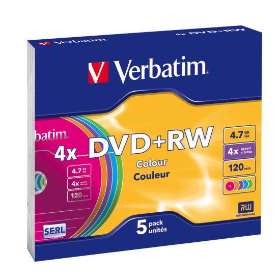 Verbatim DVD+RW Colours 4,7 Go 5 pièce(s)
