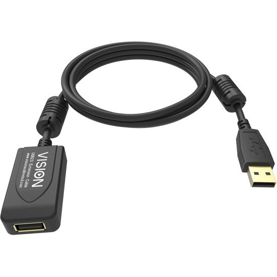 Vision TC 5MUSBEXT+/BL- câble USB 5 m 2.0 USB A Noir