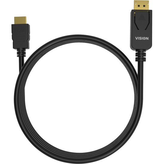 Vision TC 1MDPHDMI/BL câble vidéo et adaptateur 1 m DisplayPort HDMI Type A (Standard) Noir