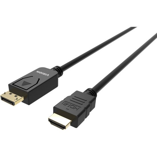 Vision TC 1MDPHDMI/BL câble vidéo et adaptateur 1 m DisplayPort HDMI Type A (Standard) Noir