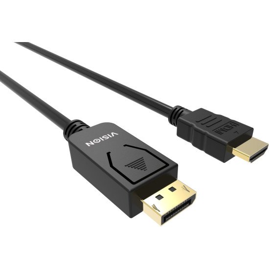 Vision TC 1MDPHDMI/BL câble vidéo et adaptateur 1 m DisplayPort HDMI Type A (Standard) Noir