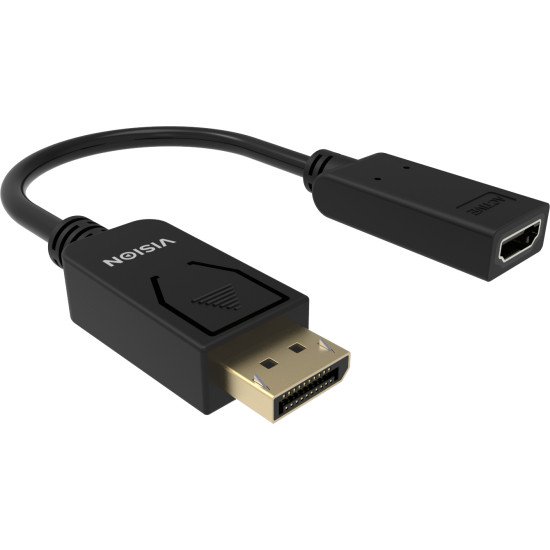 Vision TC-DPHDMI/BL câble vidéo et adaptateur HDMI Type A (Standard) DisplayPort Noir