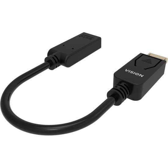 Vision TC-DPHDMI/BL câble vidéo et adaptateur HDMI Type A (Standard) DisplayPort Noir