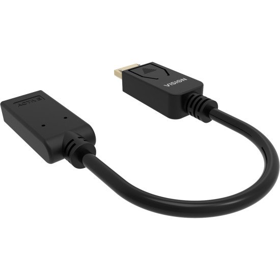 Vision TC-DPHDMI/BL câble vidéo et adaptateur HDMI Type A (Standard) DisplayPort Noir