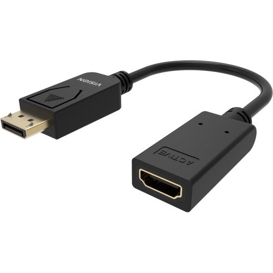 Vision TC-DPHDMI/BL câble vidéo et adaptateur HDMI Type A (Standard) DisplayPort Noir