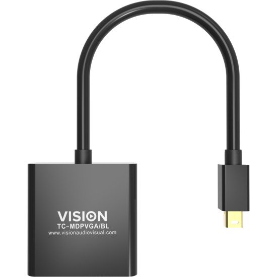 Vision TC-MDPVGA/BL câble vidéo et adaptateur Mini DisplayPort VGA (D-Sub) Noir