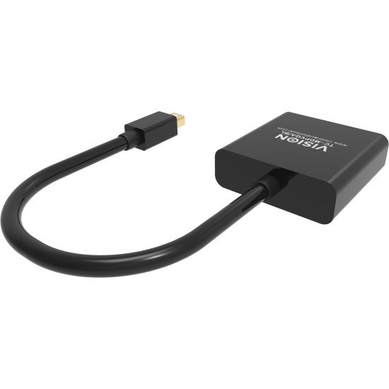 Vision TC-MDPVGA/BL câble vidéo et adaptateur Mini DisplayPort VGA (D-Sub) Noir