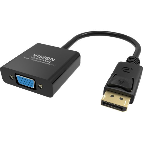 Vision TC-DPVGA/BL câble vidéo et adaptateur DisplayPort VGA (D-Sub) Noir