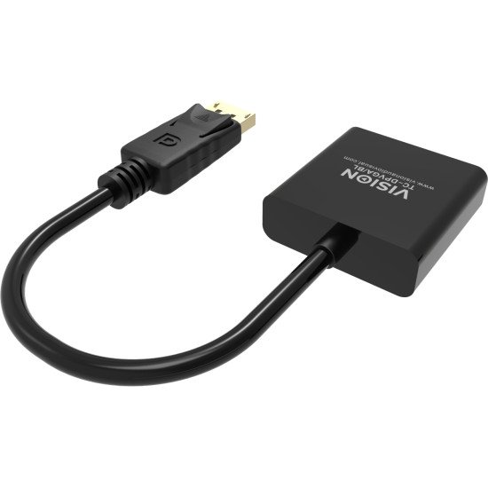 Vision TC-DPVGA/BL câble vidéo et adaptateur DisplayPort VGA (D-Sub) Noir