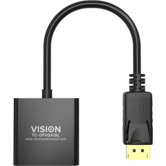 Vision TC-DPVGA/BL câble vidéo et adaptateur DisplayPort VGA (D-Sub) Noir