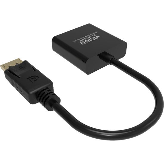 Vision TC-DPVGA/BL câble vidéo et adaptateur DisplayPort VGA (D-Sub) Noir