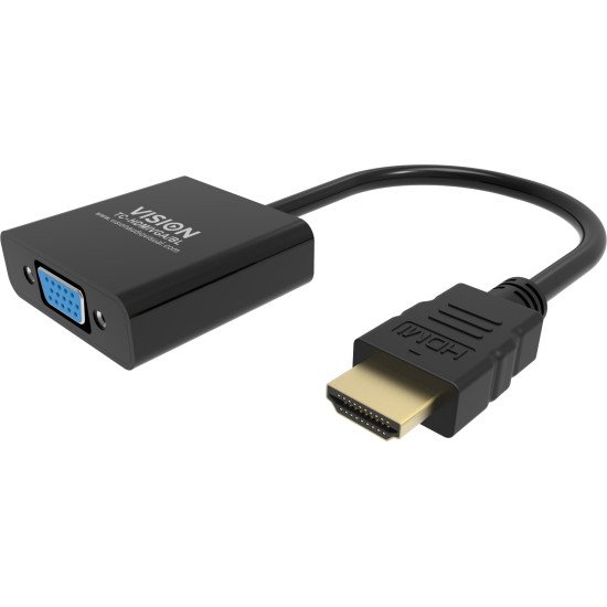 Vision TC-HDMIVGA/BL câble vidéo et adaptateur 0,23 m HDMI Type A (Standard) VGA (D-Sub) Noir
