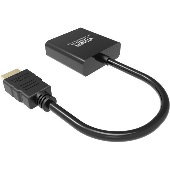 Vision TC-HDMIVGA/BL câble vidéo et adaptateur 0,23 m HDMI Type A (Standard) VGA (D-Sub) Noir