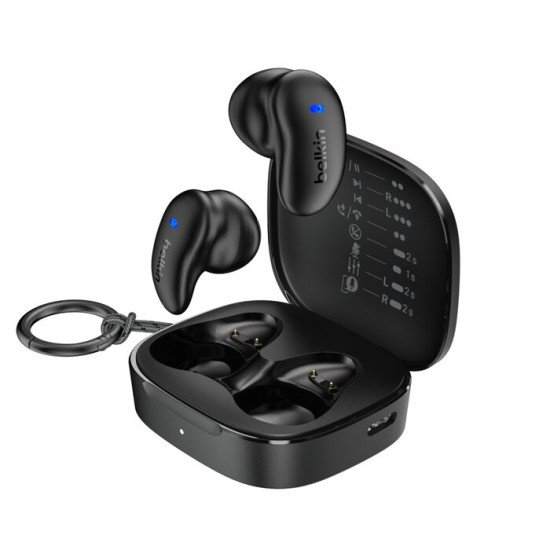 Belkin SoundForm Anywhere Casque Avec fil &sans fil Ecouteurs Appels/Musique USB Type-C Bluetooth Noir