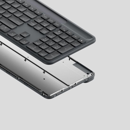 Logitech Signature Slim Solar+ K980 clavier Universel RF sans fil + Bluetooth QWERTY Italien Graphite