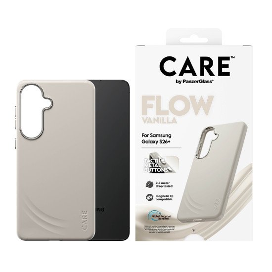 PanzerGlass CARE™ by ® Flow Case Vanilla w. Qi Samsung Galaxy S26+ coque de protection pour téléphones portables Housse Beige
