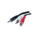 S/CONN maximum connectivity 3.5mm - 2xRCA 1.5m câble audio 1,5 m 3,5mm Noir, Rouge, Blanc
